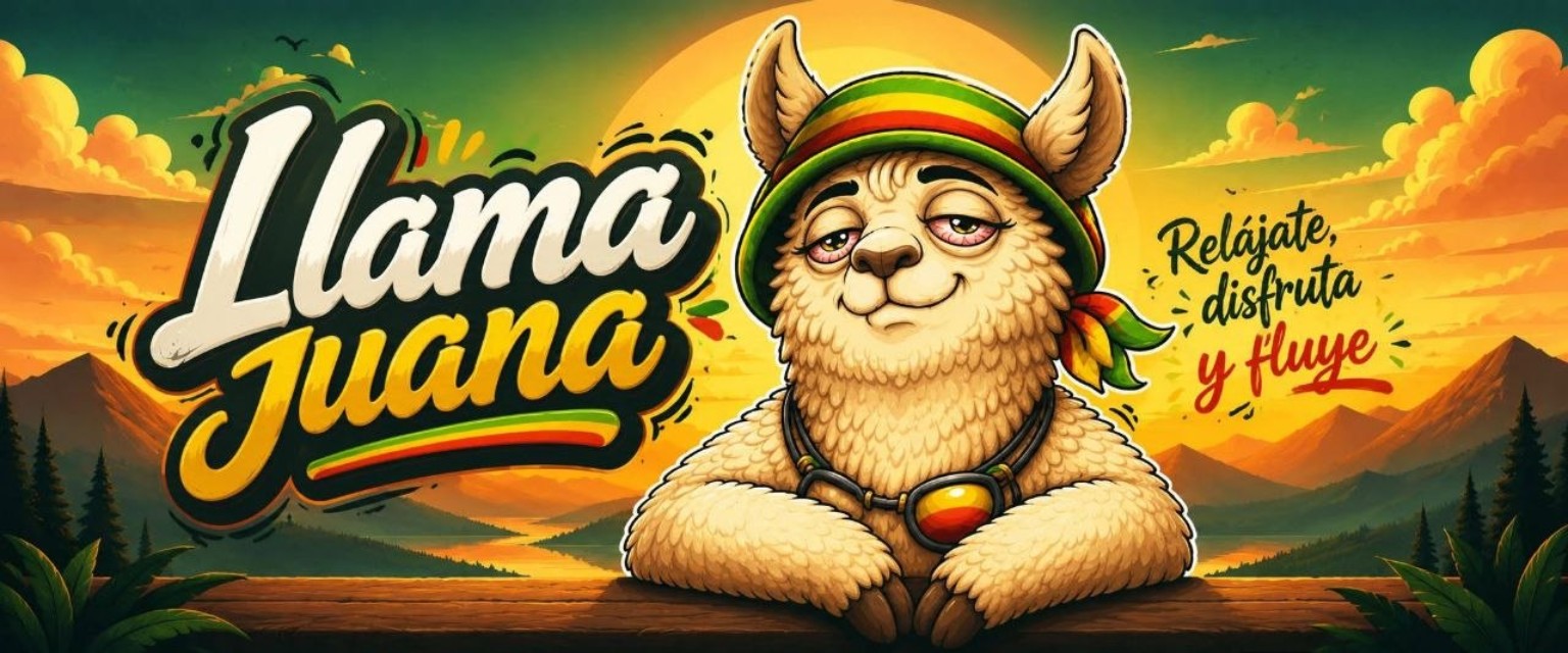 Llama Juana — Relájate, disfruta y fluye.